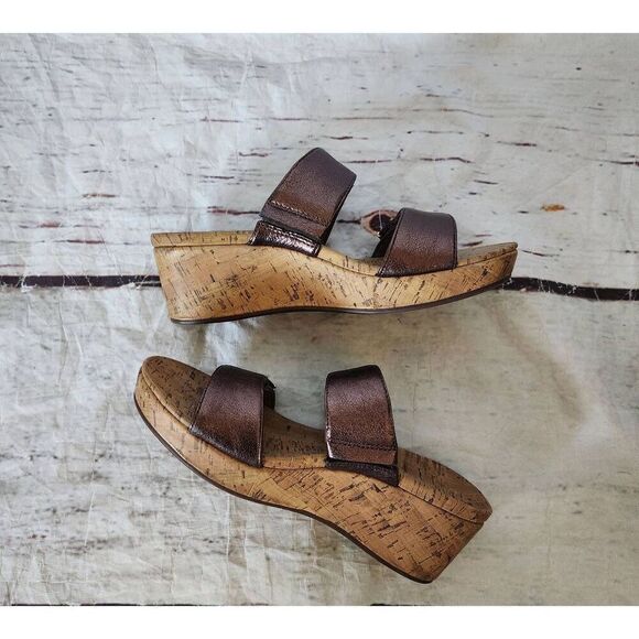 Vionic Pepper Metallic Cork Wedge Sandal Size 10 - Picture 3 of 8
